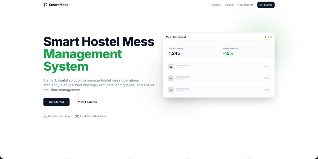 Smart Hostel Mess Management System screenshot